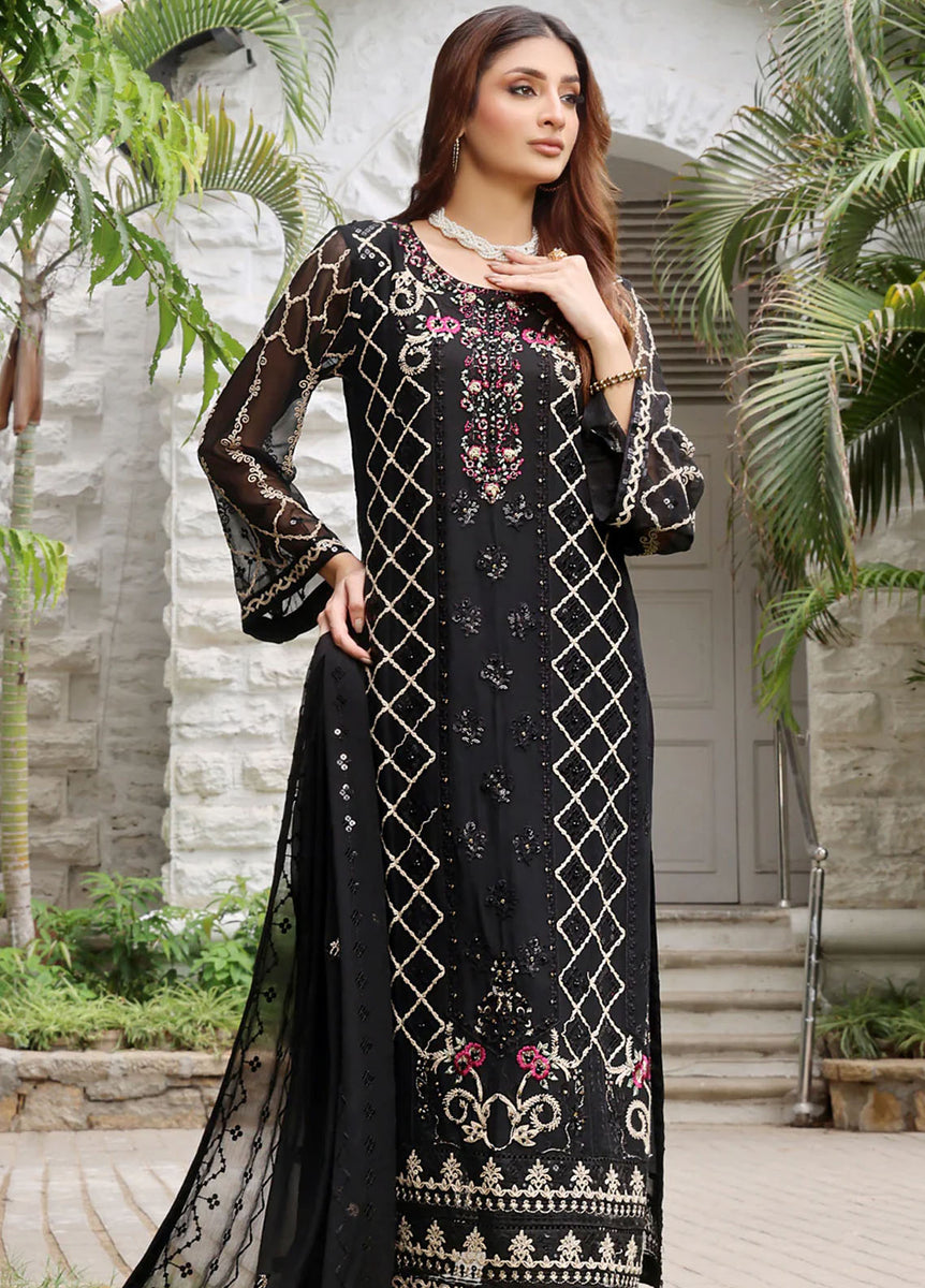 Shamooz Luxury Pret  Chiffon 3 Piece Suit Grey Dove/SEM-0384 main image 0