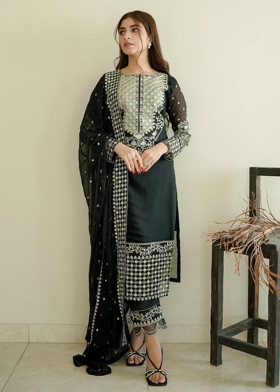 Merakish Luxury Chiffon Volume-10 Unstitched 3-Piece Suit-MLC-V10-LCK3171