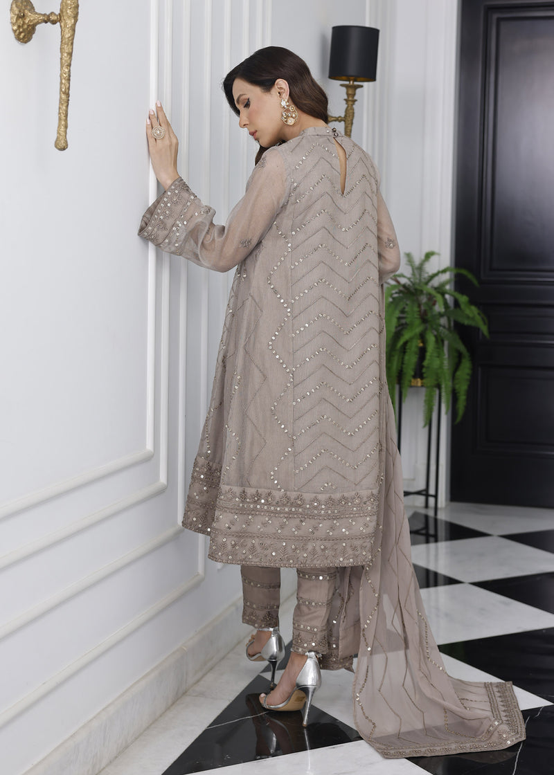 Merakish Luxury Chiffon Volume-11 Unstitched 3-Piece Suit-MLC-V11-VBR1357