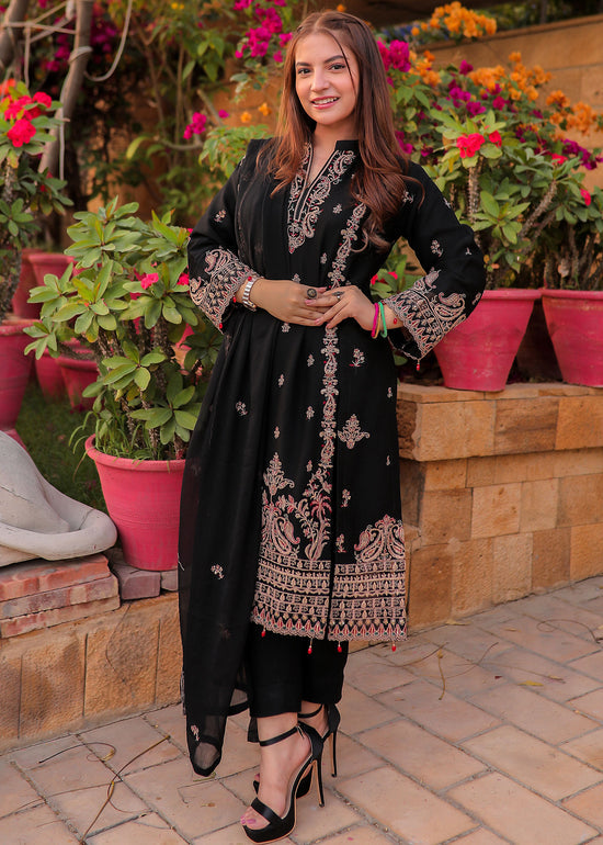 Merakish Luxury Chiffon Volume-8 Unstitched 3-Piece Suit-MLC-V8-CPG6068