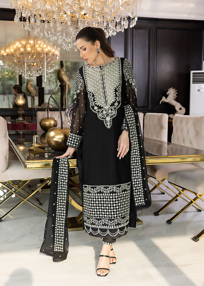 Merakish Luxury Chiffon Volume-10 Unstitched 3-Piece Suit-MLC-V10-LCK3171