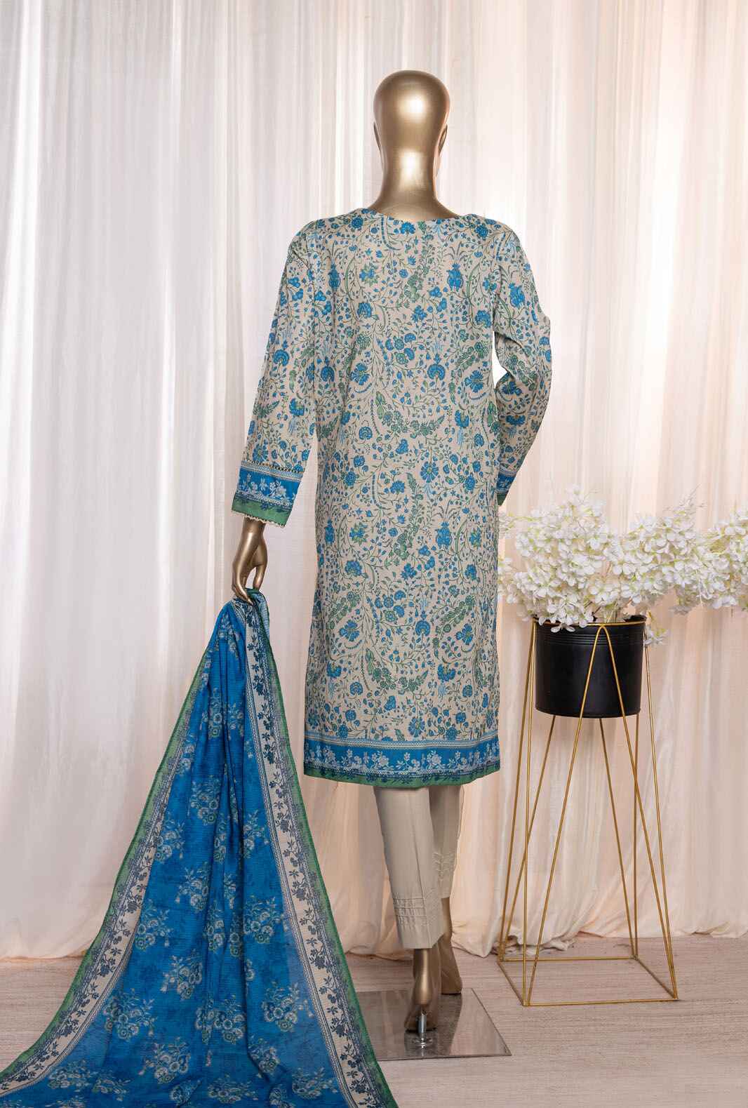 HZ Asasa Premium Embroidered Lawn Unstitched 3-Piece Suit -AEL-88