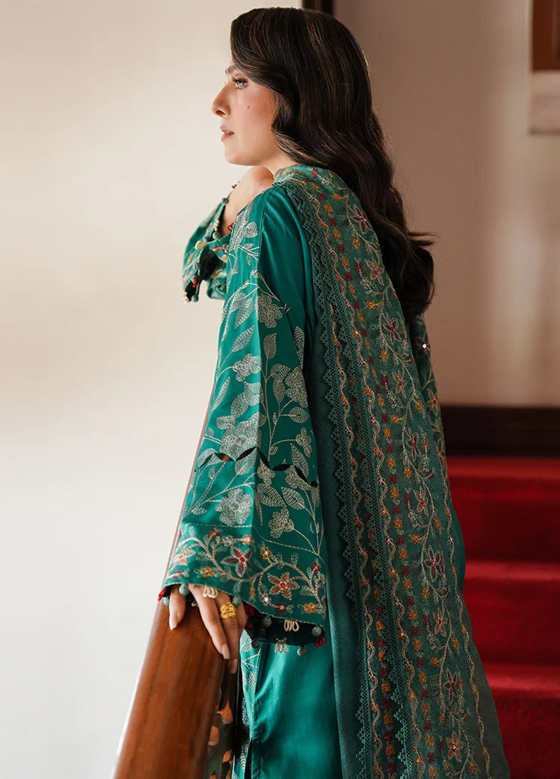 Cross Stitch Satin De Luxe Unstitched 3-Piece Suit - CS-SDL-110-VERDANT HAVEN