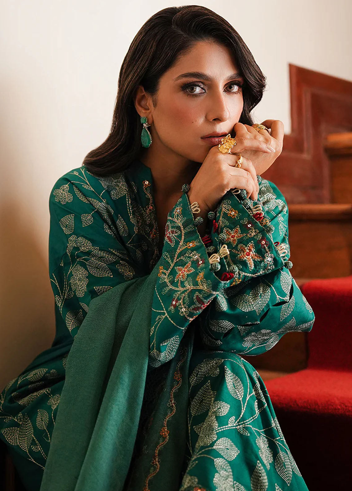 Cross Stitch Satin De Luxe Unstitched 3-Piece Suit - CS-SDL-110-VERDANT HAVEN