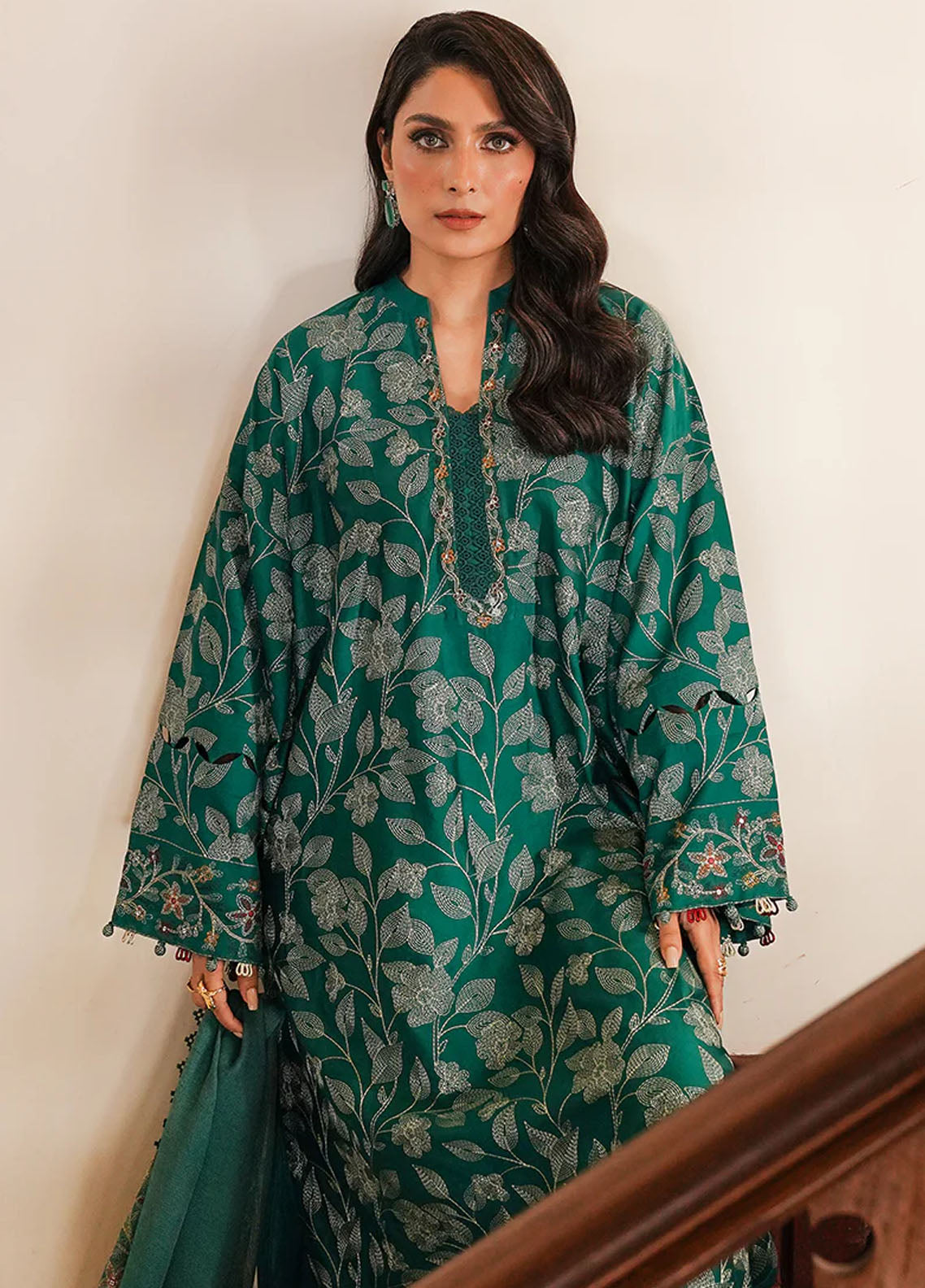 Cross Stitch Satin De Luxe Unstitched 3-Piece Suit - CS-SDL-110-VERDANT HAVEN