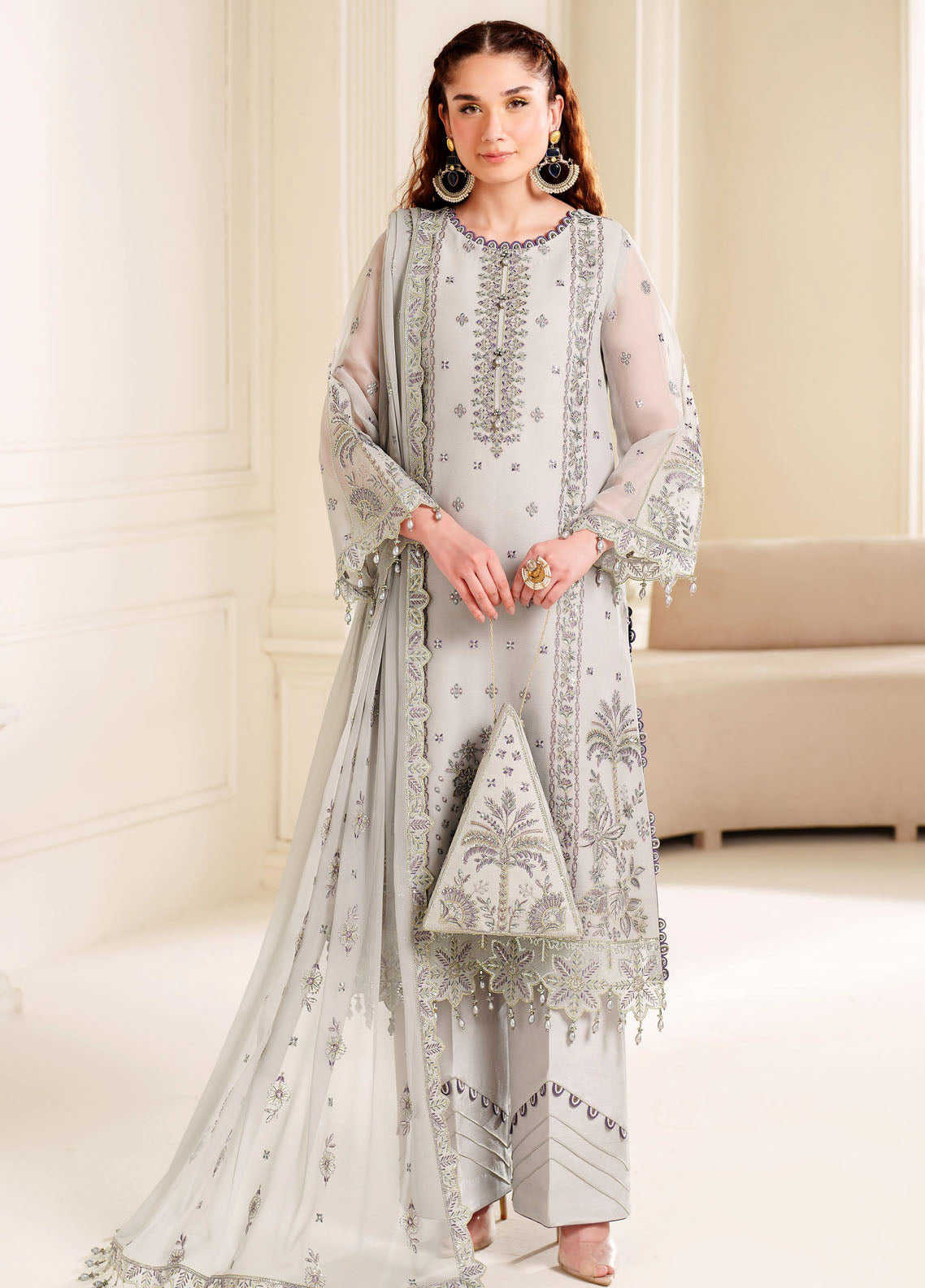 Alizeh Dua Luxury Chiffon Unstitched 3-Piece Suit - ADC-08-PAYAL