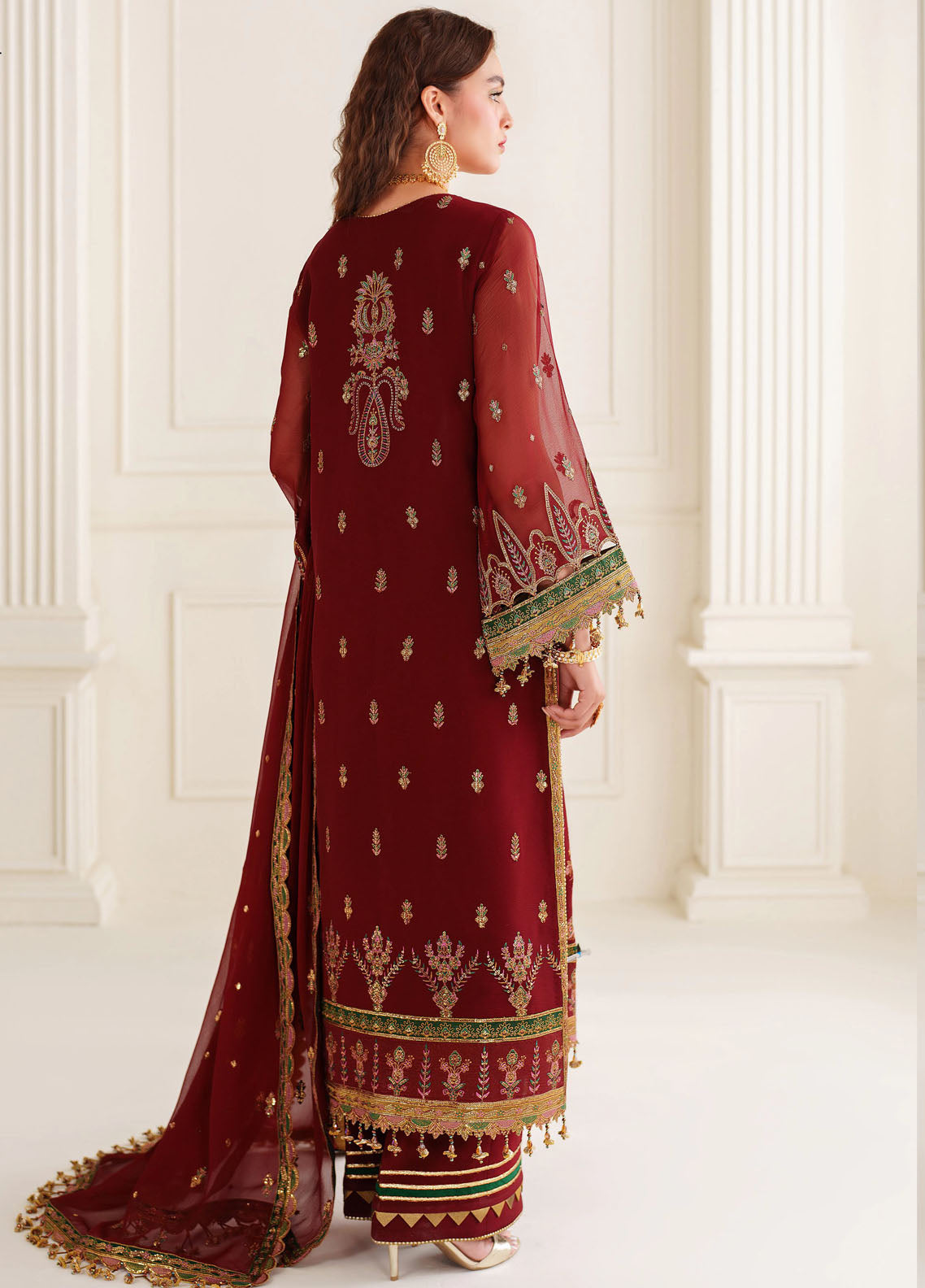 Alizeh Dua Luxury Chiffon Unstitched 3-Piece Suit - ADC-01-ROOP
