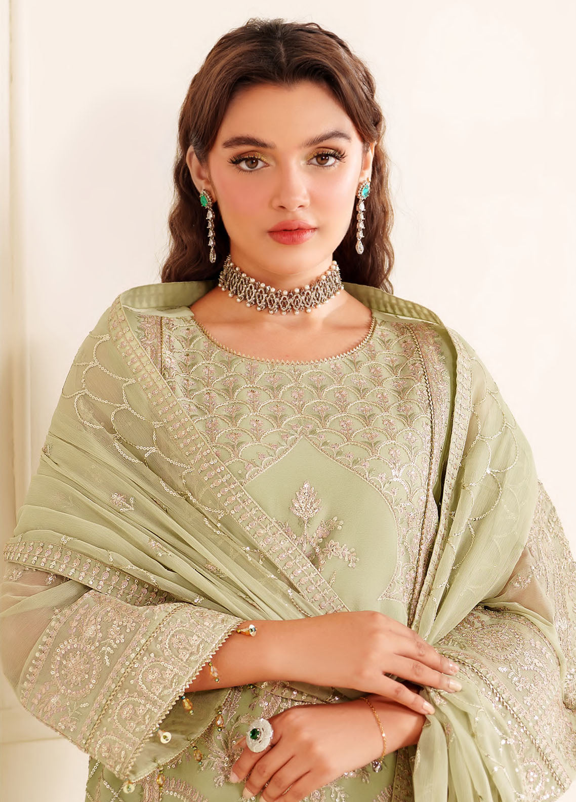 Alizeh Dua Luxury Chiffon Unstitched 3-Piece Suit - ADC-02-REET