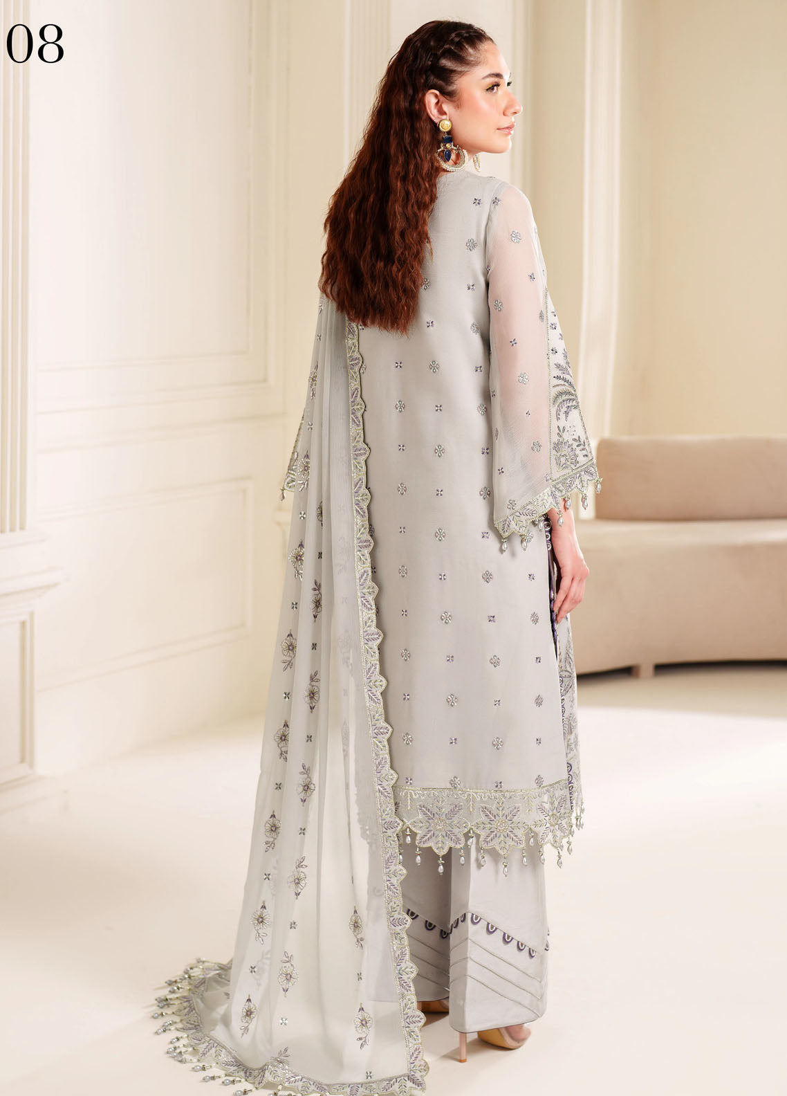 Alizeh Dua Luxury Chiffon Unstitched 3-Piece Suit - ADC-08-PAYAL