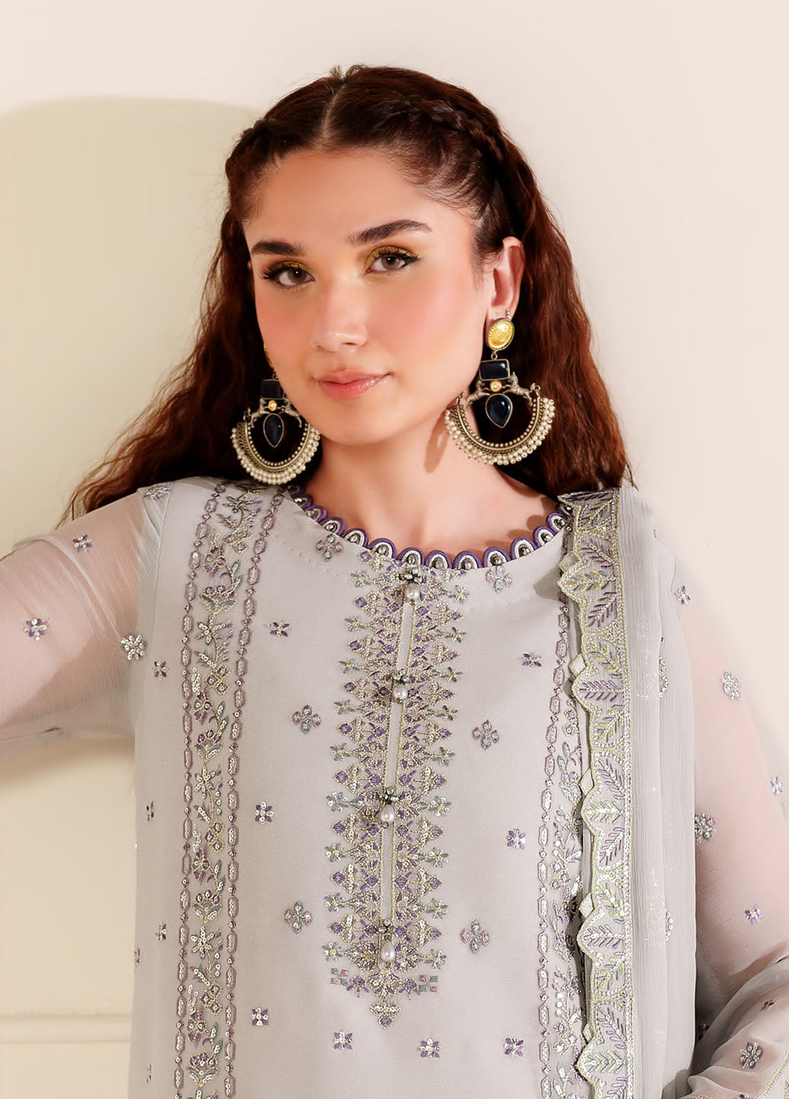 Alizeh Dua Luxury Chiffon Unstitched 3-Piece Suit - ADC-08-PAYAL
