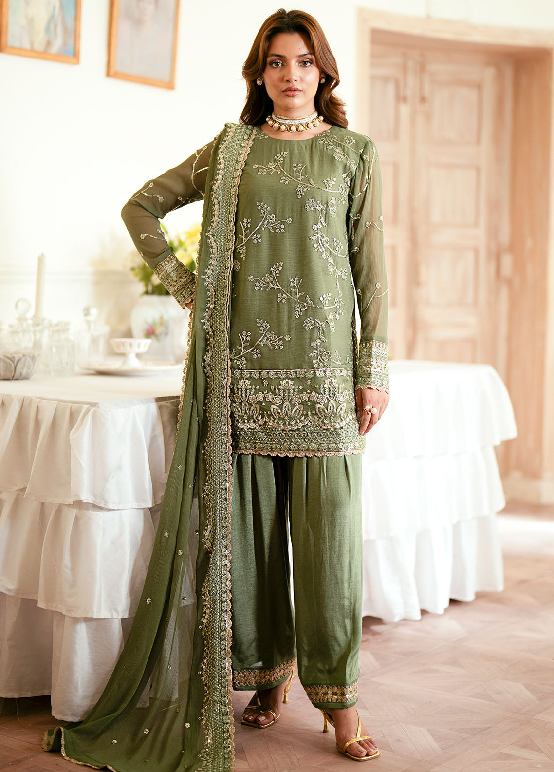 Sahane Elinor Chiffon Unstitched 3-Piece Suit - SC-EL-1801-VIANNA