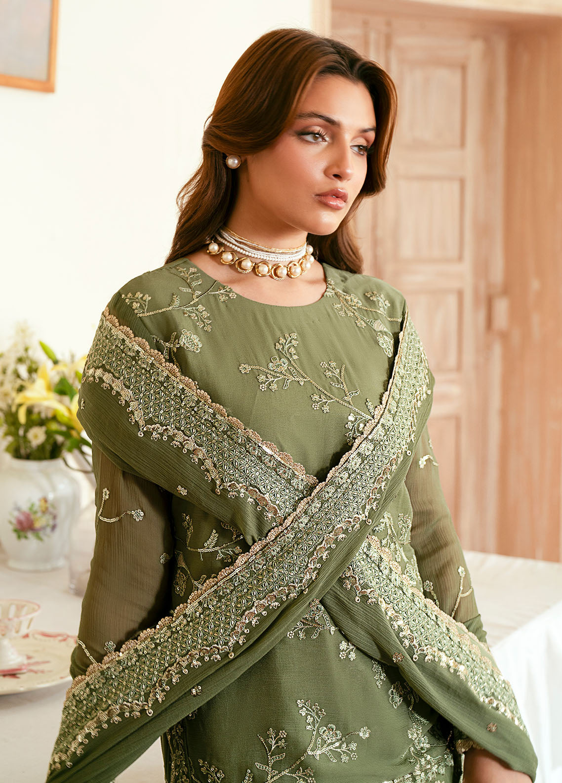 Sahane Elinor Chiffon Unstitched 3-Piece Suit - SC-EL-1801-VIANNA