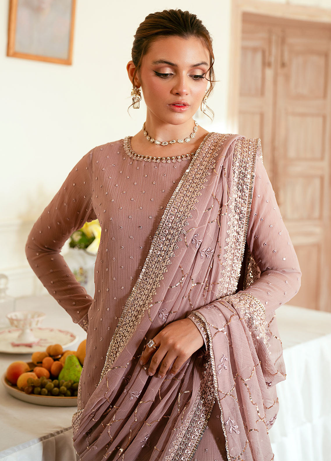 Sahane Elinor Chiffon Unstitched 3-Piece Suit - SC-EL-1802-ELORA