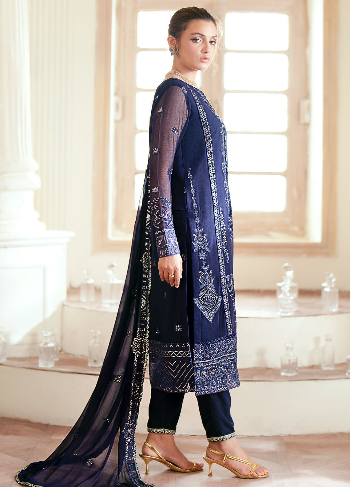 Sahane Elinor Chiffon Unstitched 3-Piece Suit - SC-EL-1803-AVELINE