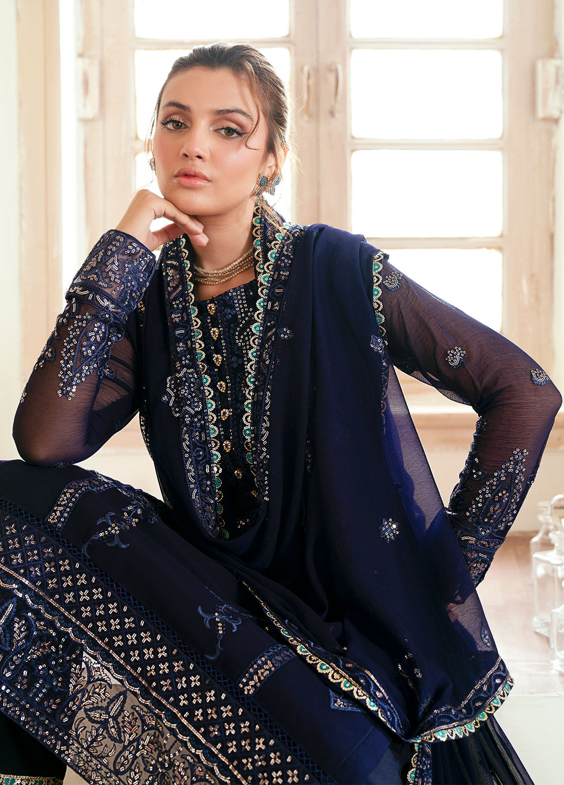 Sahane Elinor Chiffon Unstitched 3-Piece Suit - SC-EL-1803-AVELINE