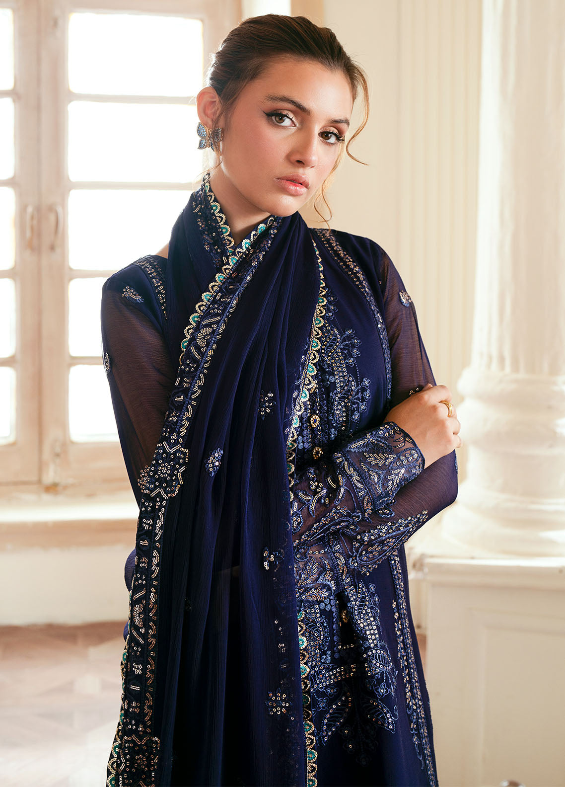 Sahane Elinor Chiffon Unstitched 3-Piece Suit - SC-EL-1803-AVELINE