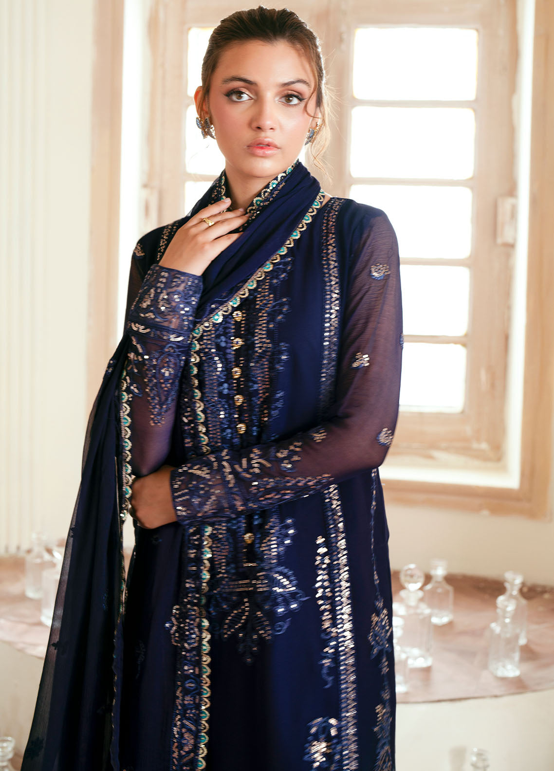 Sahane Elinor Chiffon Unstitched 3-Piece Suit - SC-EL-1803-AVELINE