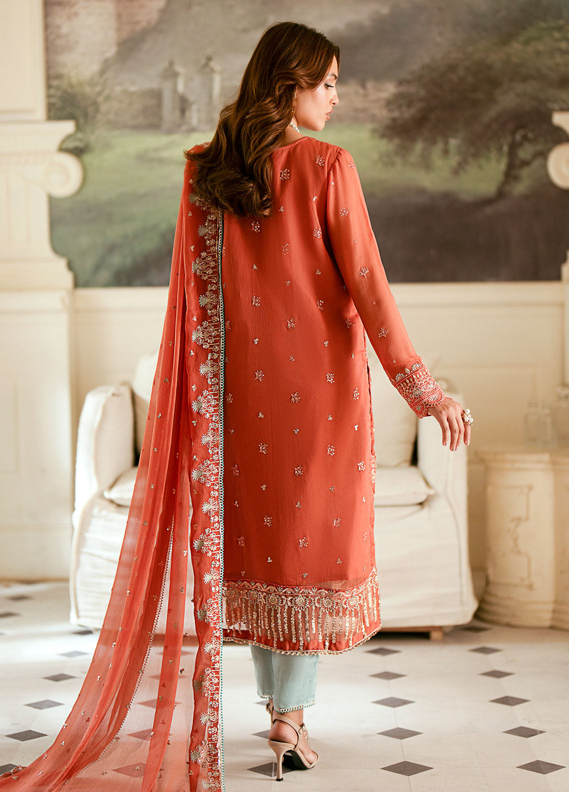 Sahane Elinor Chiffon Unstitched 3-Piece Suit - SC-EL-1806-ARAGON