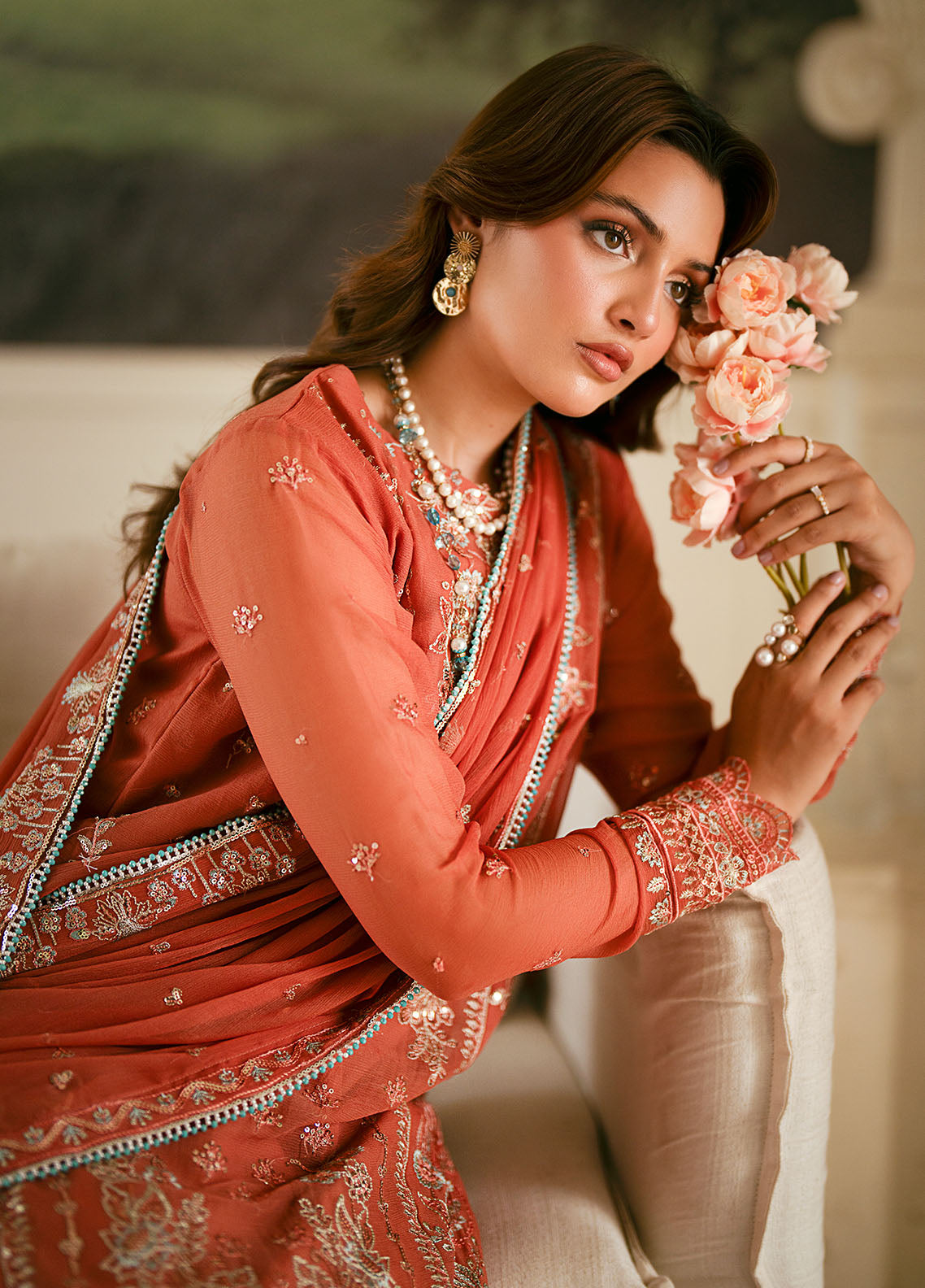 Sahane Elinor Chiffon Unstitched 3-Piece Suit - SC-EL-1806-ARAGON