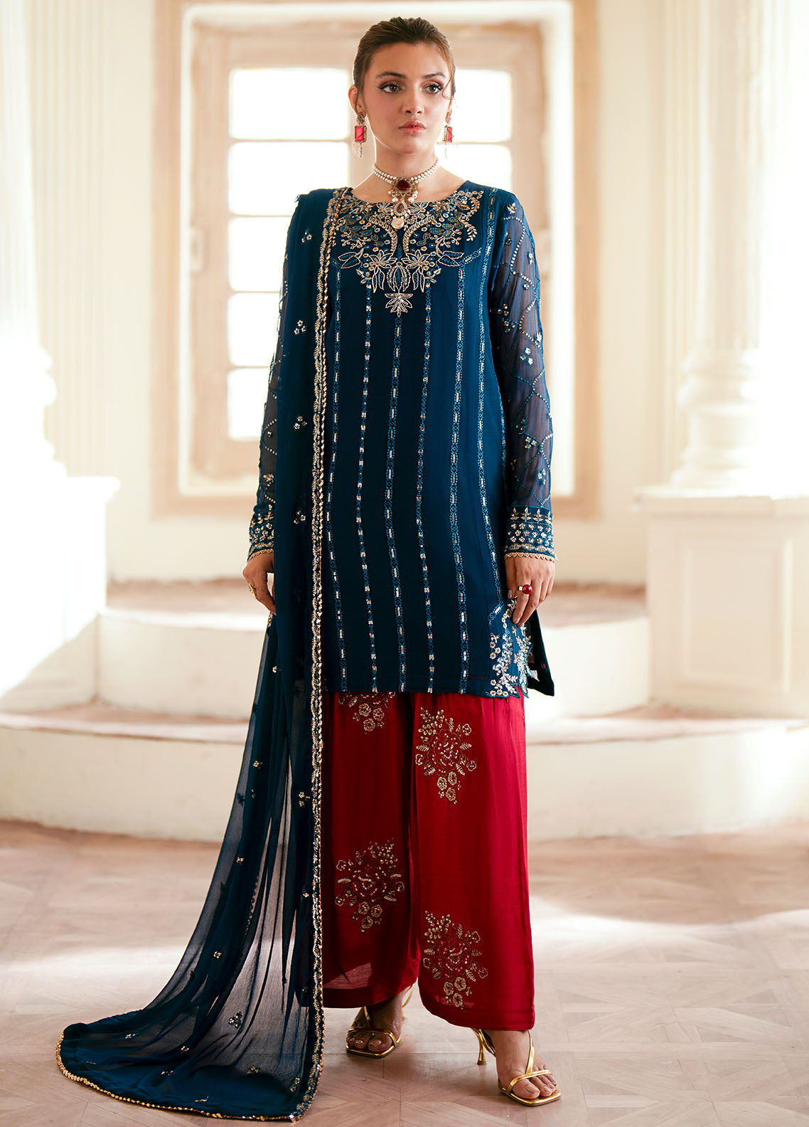 Sahane Elinor Chiffon Unstitched 3-Piece Suit - SC-EL-1807-MEGEVE