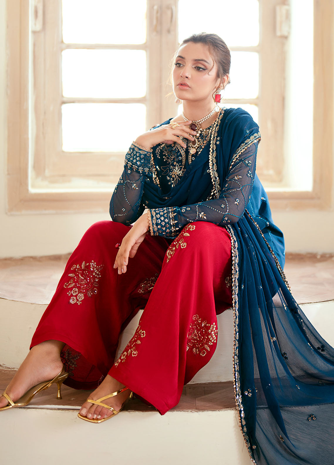 Sahane Elinor Chiffon Unstitched 3-Piece Suit - SC-EL-1807-MEGEVE
