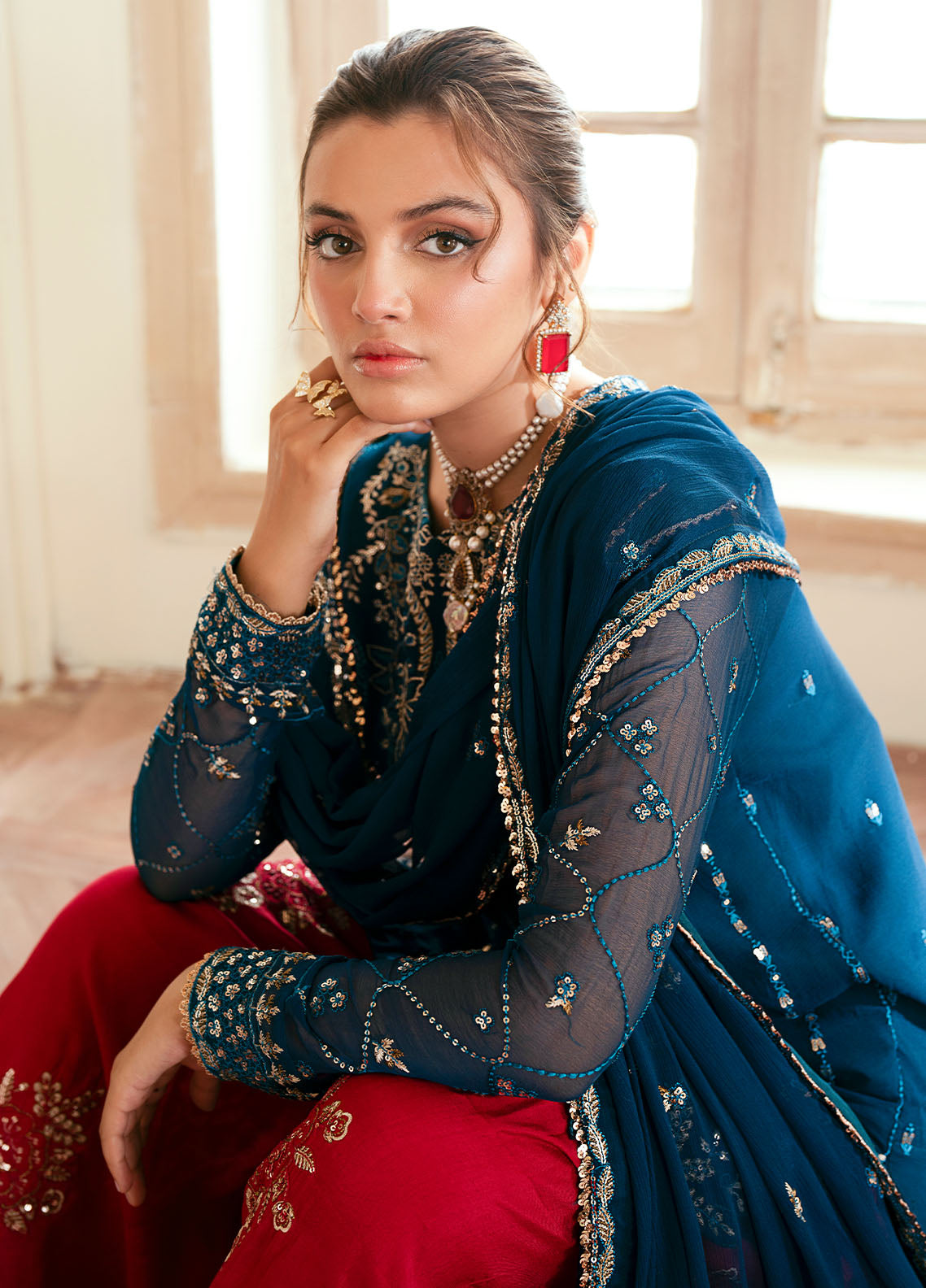 Sahane Elinor Chiffon Unstitched 3-Piece Suit - SC-EL-1807-MEGEVE