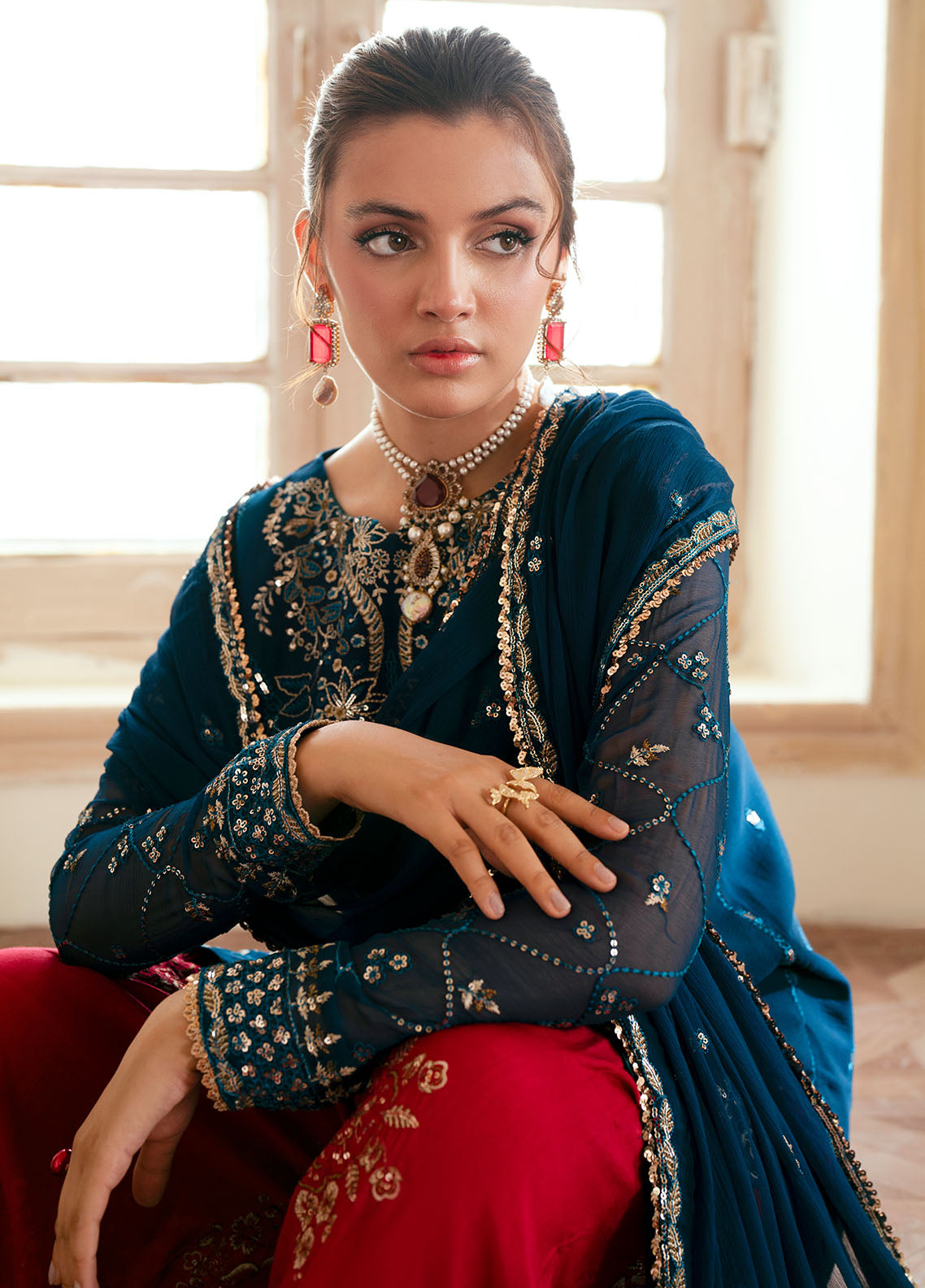 Sahane Elinor Chiffon Unstitched 3-Piece Suit - SC-EL-1807-MEGEVE