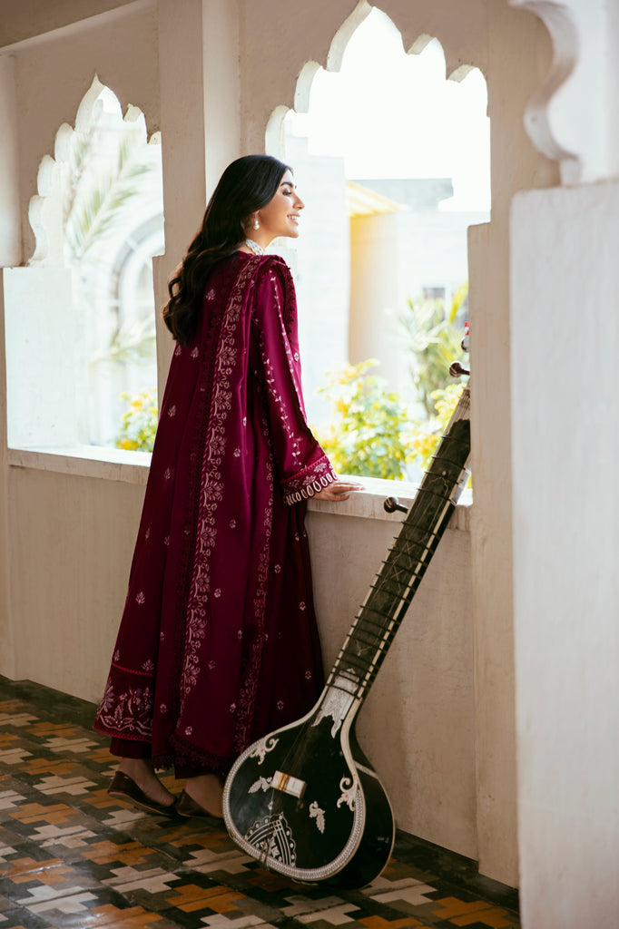 Florent Afsanay Luxury Chikankari Khaddar Unstitched 3-Piece Suit FAK-4B
