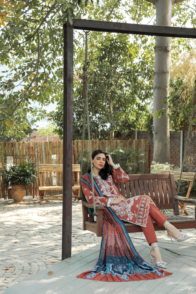 Florent Meeras Premium Khaddar Unstitched 3-Piece Suit FMK-2B