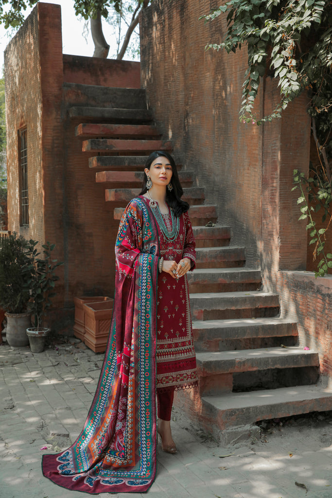 Florent Meeras Premium Khaddar Unstitched 3-Piece Suit FMK-3B