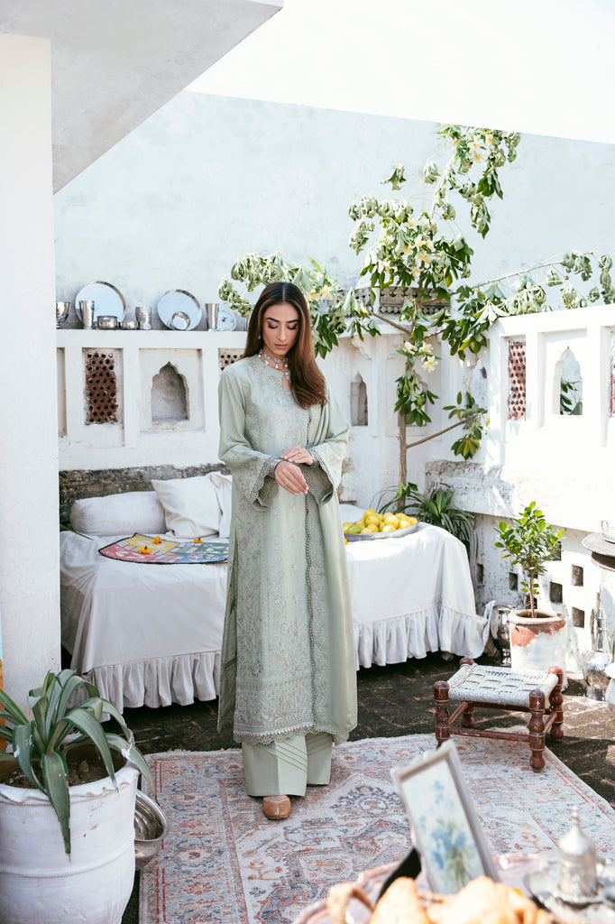 Florent Afsanay Luxury Chikankari Khaddar Unstitched 3-Piece Suit FAK-5B