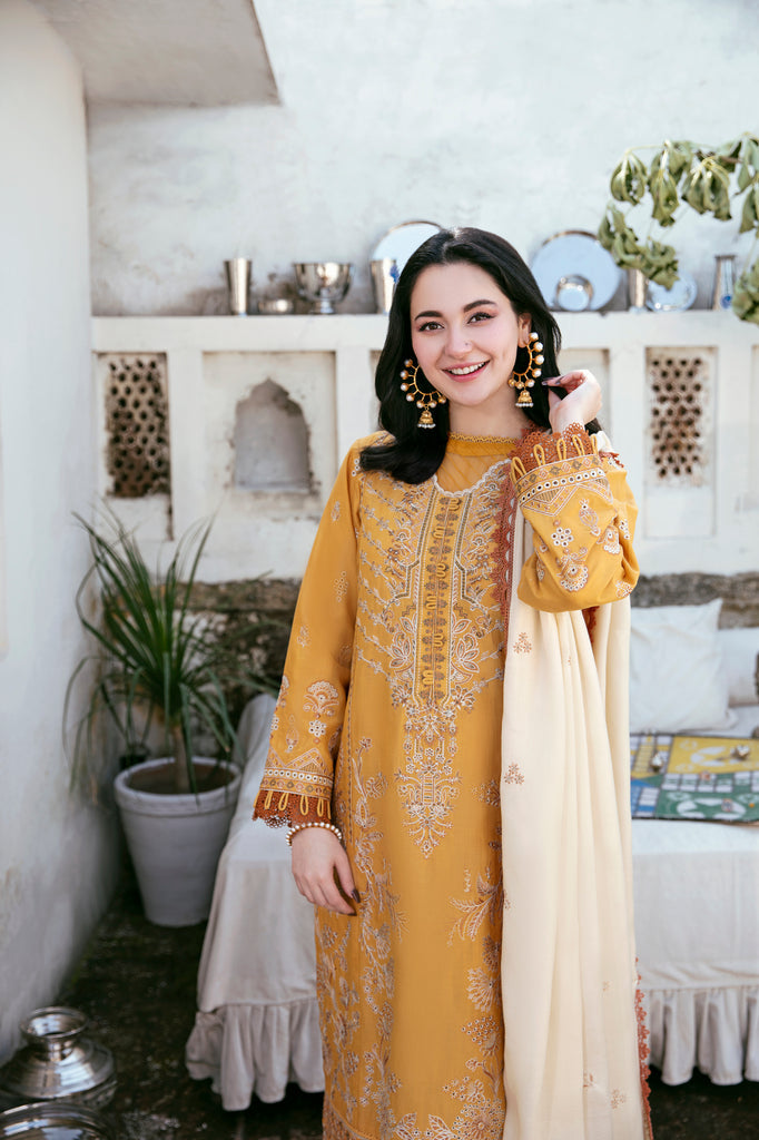 Florent Afsanay Luxury Chikankari Khaddar Unstitched 3-Piece Suit FAK-2B