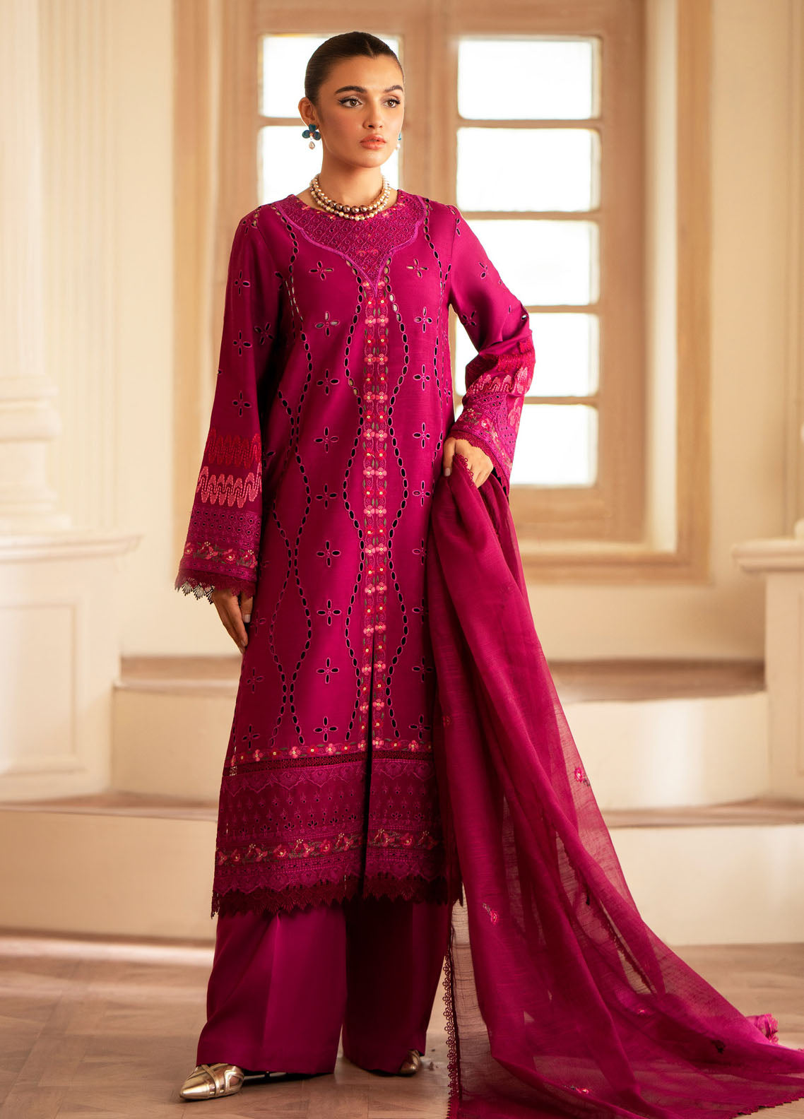 Saad Sheikh Lumiere Luxury Silk Edition Unstitched 3-Piece Suit - SSLS-04-ARCILLA