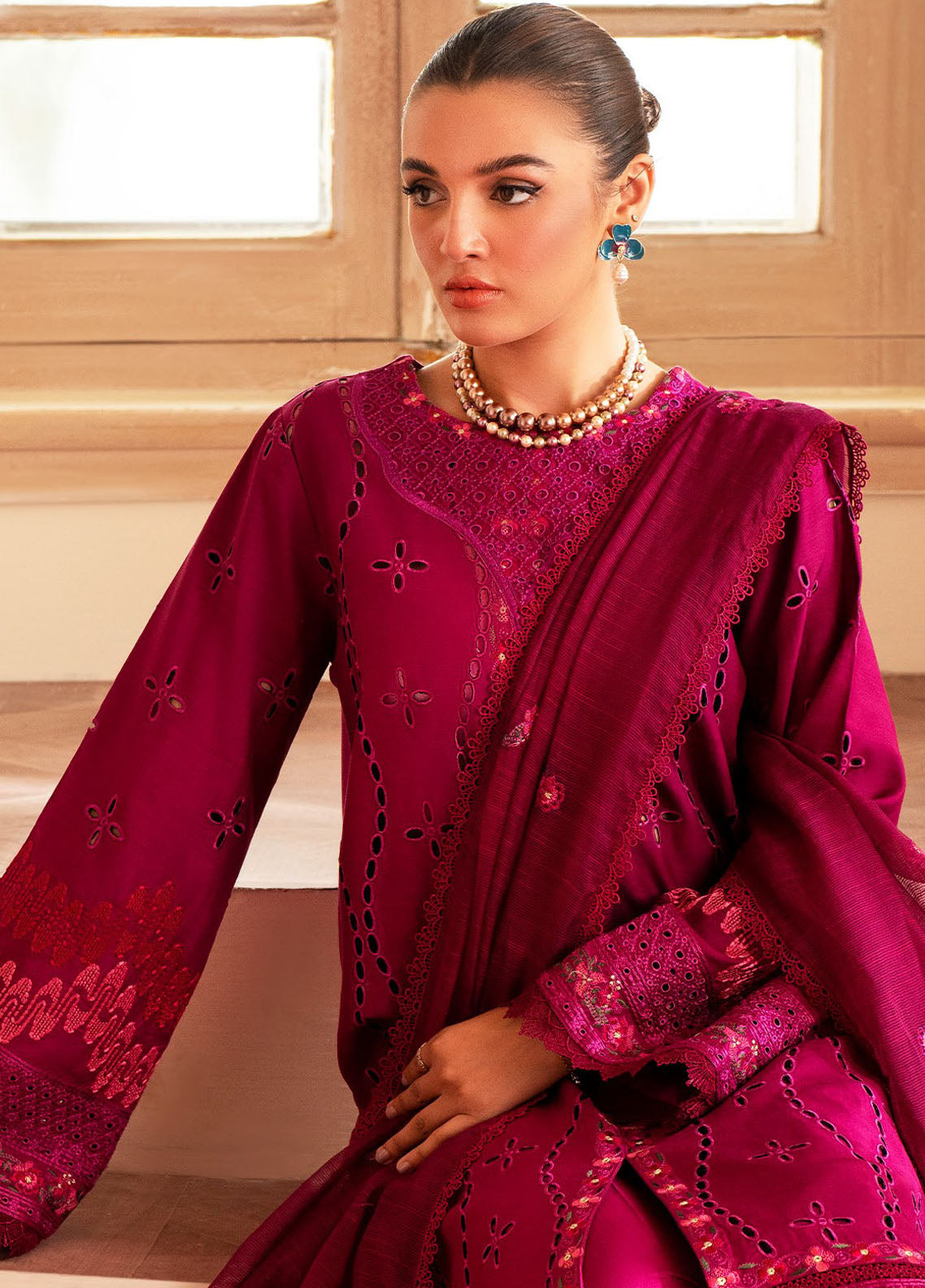 Saad Sheikh Lumiere Luxury Silk Edition Unstitched 3-Piece Suit - SSLS-04-ARCILLA