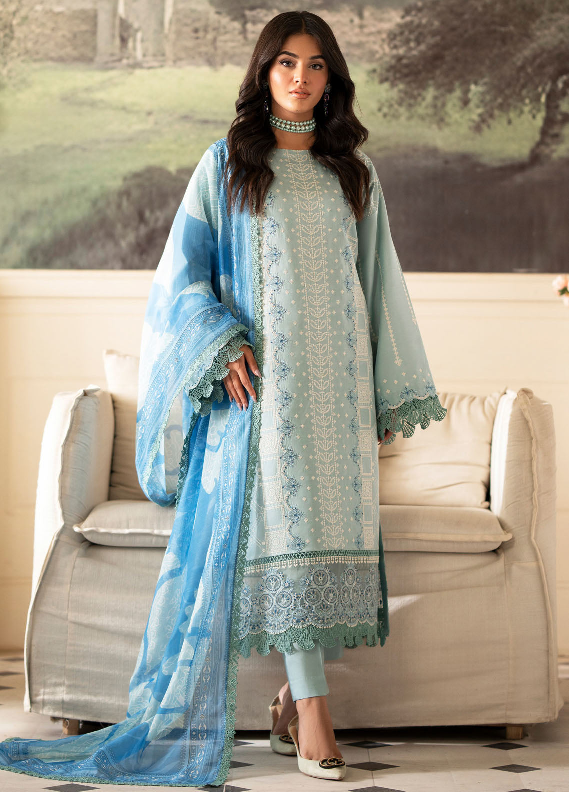 Saad Sheikh Lumiere Luxury Silk Edition Unstitched 3-Piece Suit - SSLS-10-RIBERA