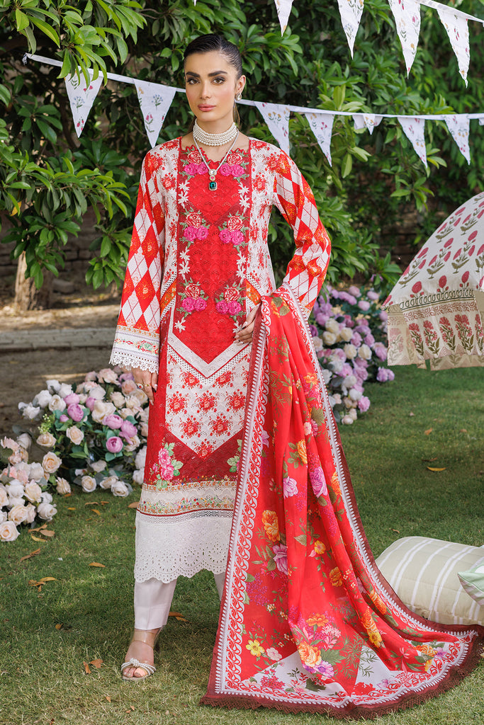 RajBari Exclusive Printkari Lawn Unstitched 3-Piece Suit - RPL-1B