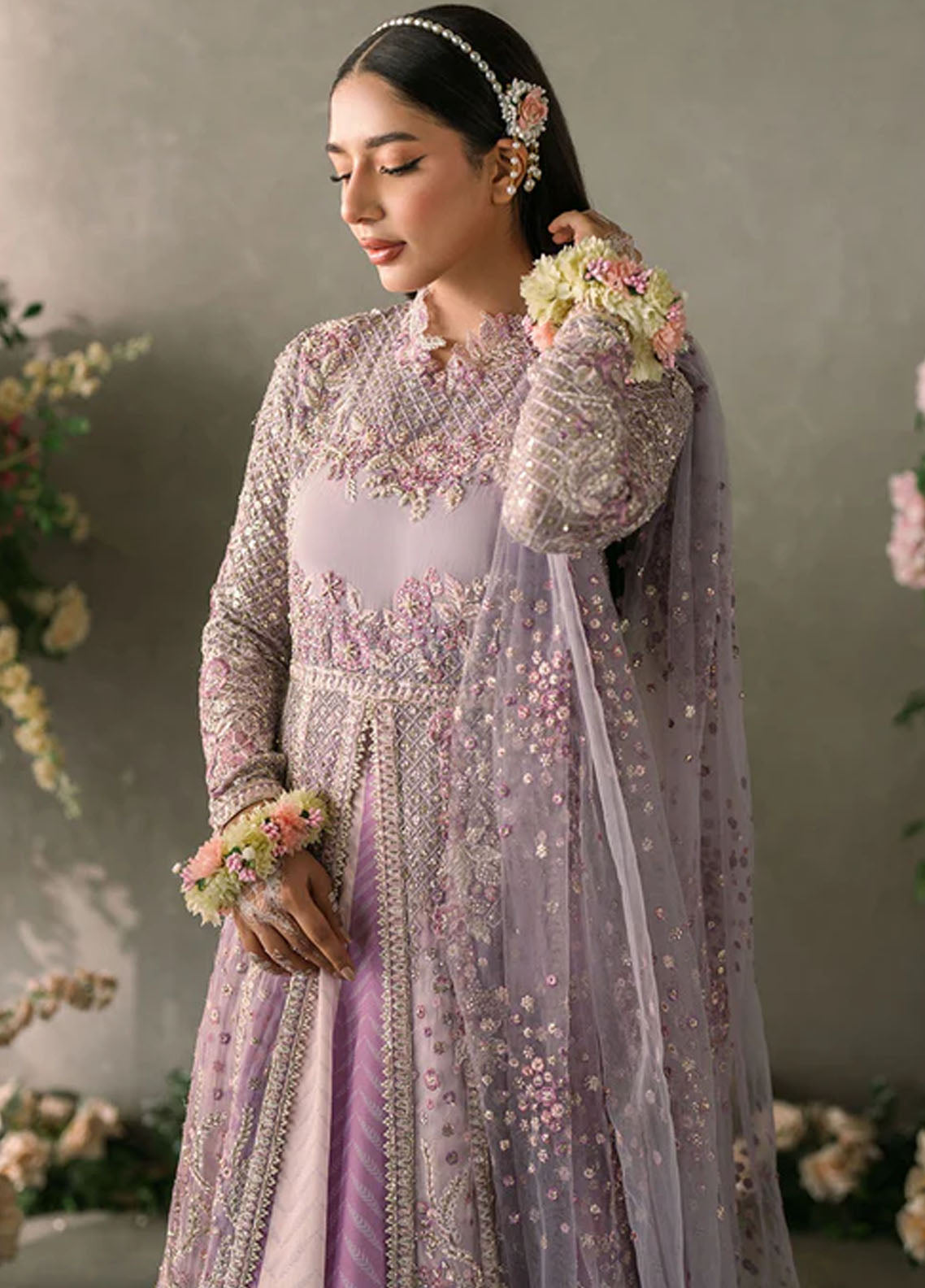 Mushq Mastaani Evening Luxury Chiffon Unstitched 4-Piece Suit - MME-01-ALYANA