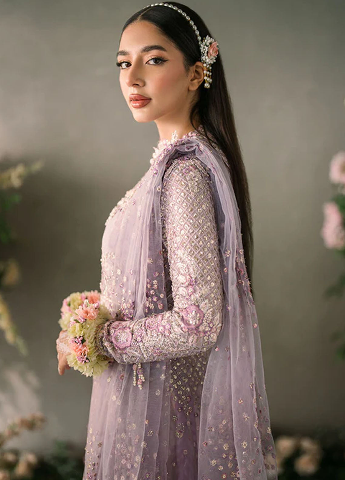 Mushq Mastaani Evening Luxury Chiffon Unstitched 4-Piece Suit - MME-01-ALYANA
