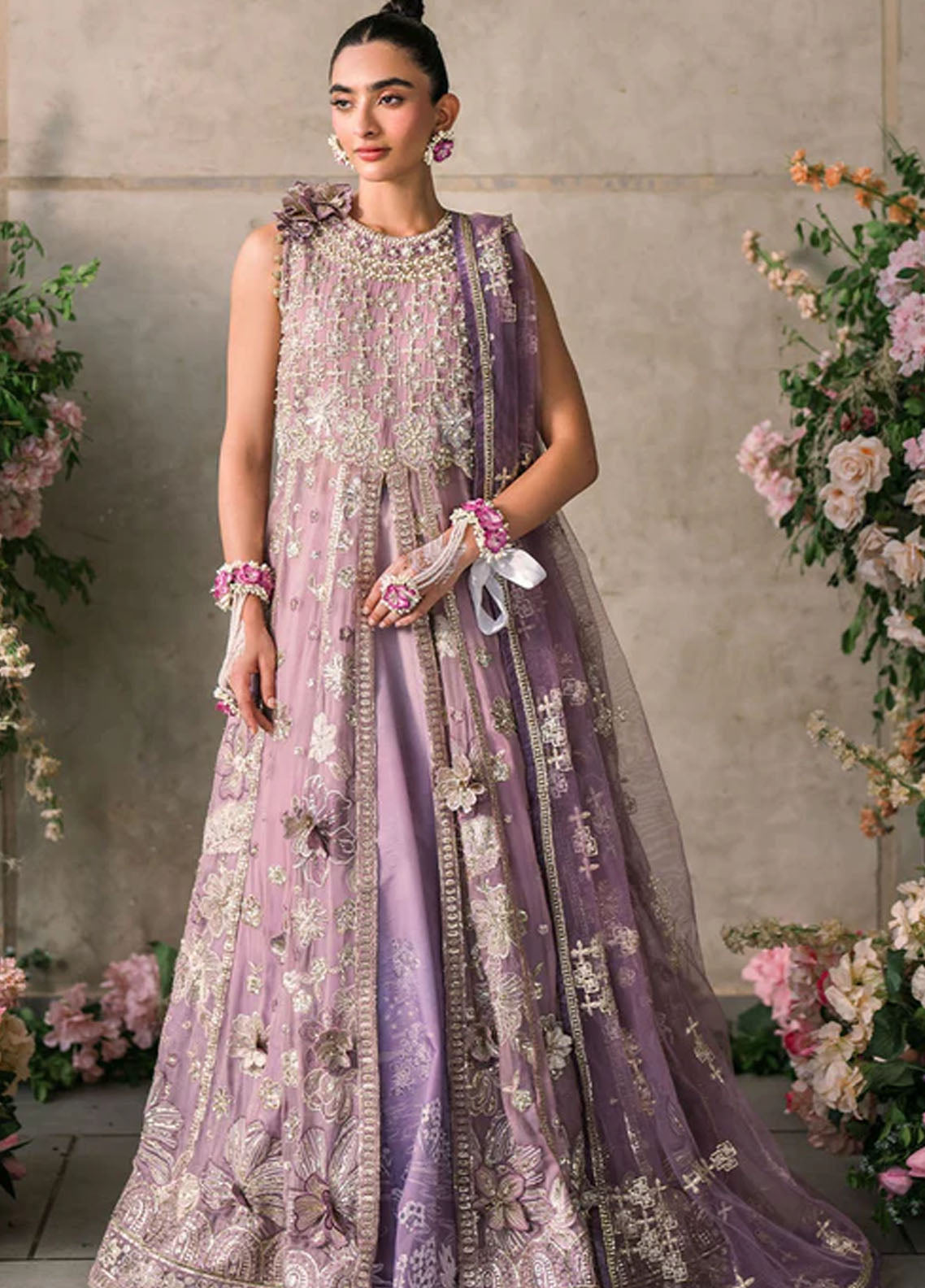 Mushq Mastaani Evening Luxury Chiffon Unstitched 4-Piece Suit - MME-05-SANA