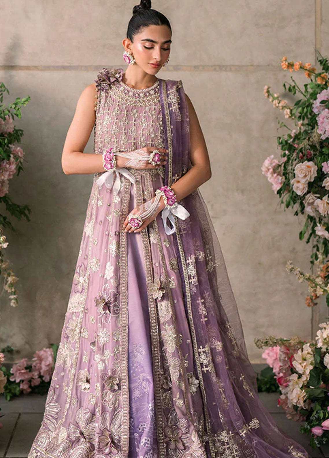 Mushq Mastaani Evening Luxury Chiffon Unstitched 4-Piece Suit - MME-05-SANA