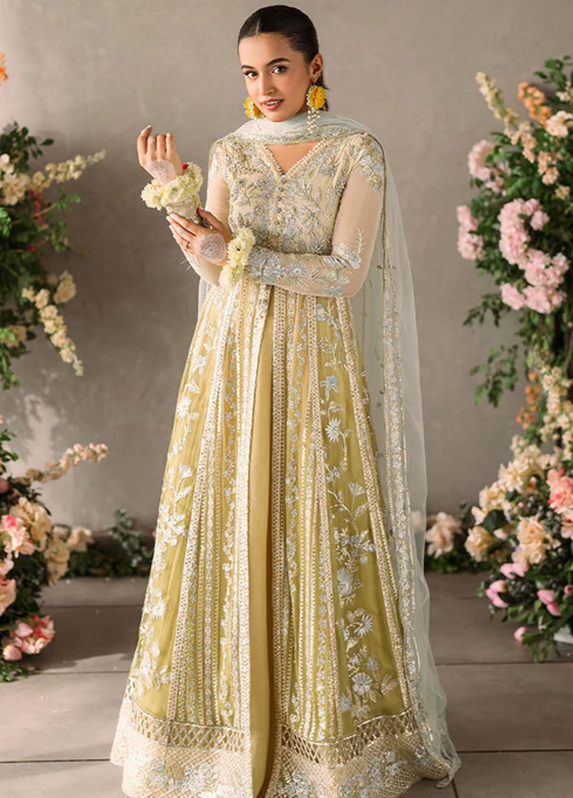 Mushq Mastaani Evening Luxury Chiffon Unstitched 4-Piece Suit - MME-06-HIRA