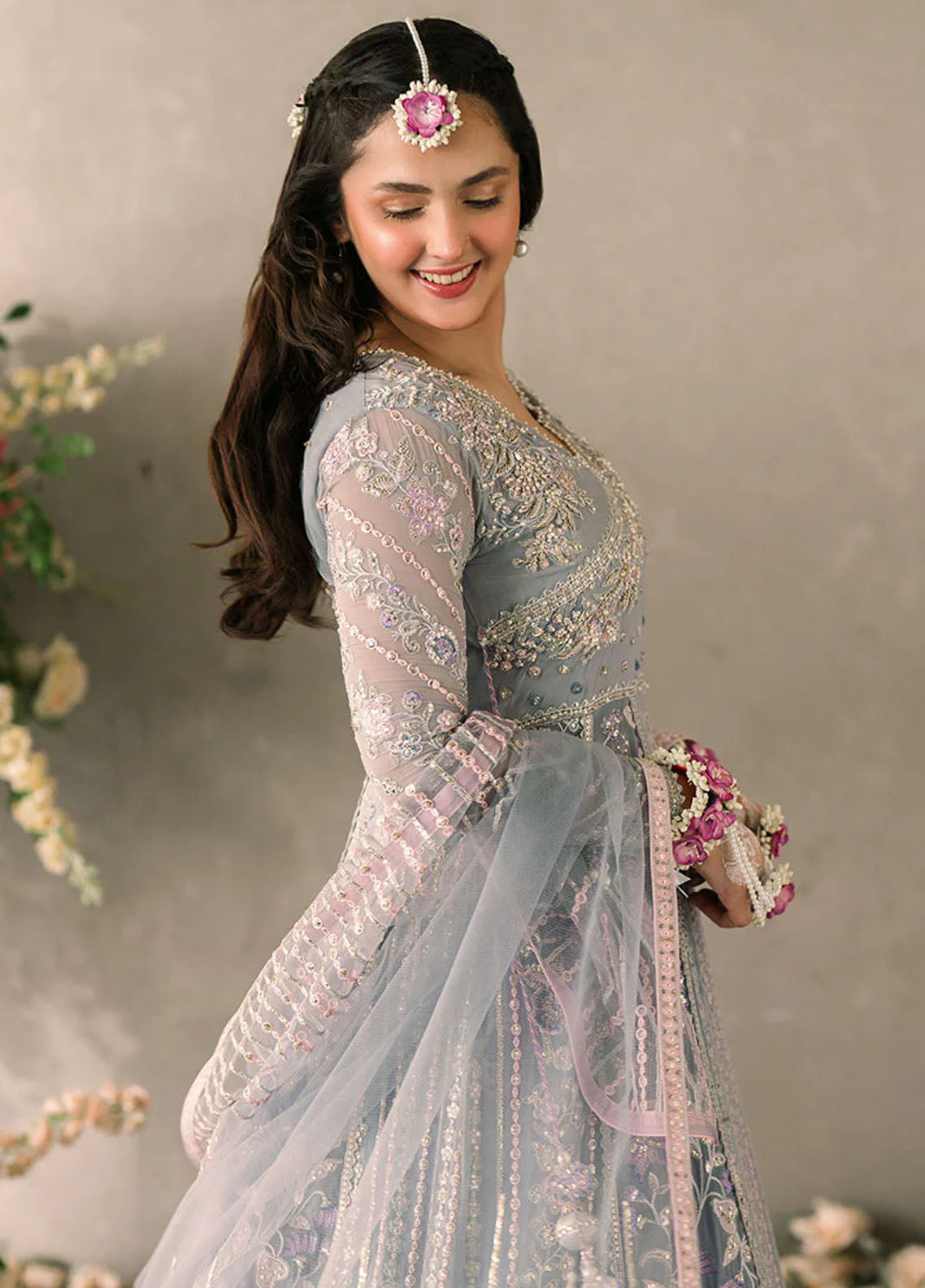 Ezza Collection Mushq Mastaani Evening Luxury Chiffon Unstitched 4-Piece Suit - MME-09 ...