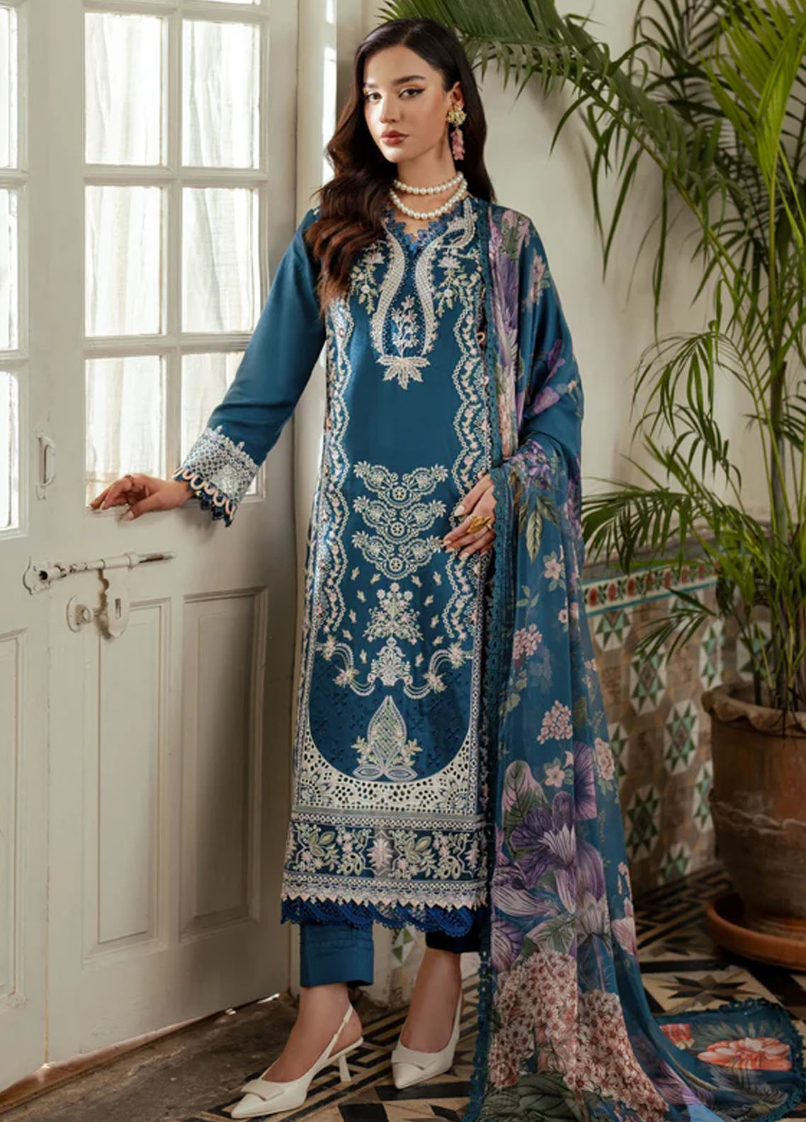 Aabyaan Miraal Signature Viscose Unstitched 3-Piece Suit - MS-AV-06-RUYA