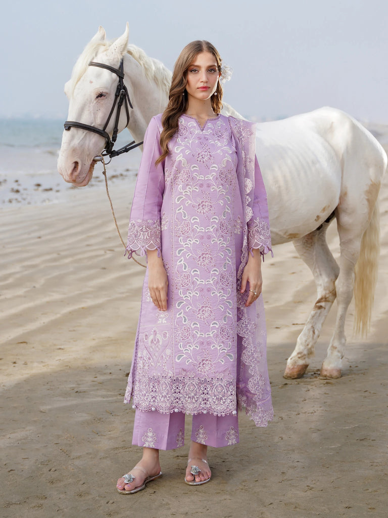 Aabyaan Saagar Luxury Lawn Unstitched 3-piece SLL-AF-06-MAHROSH
