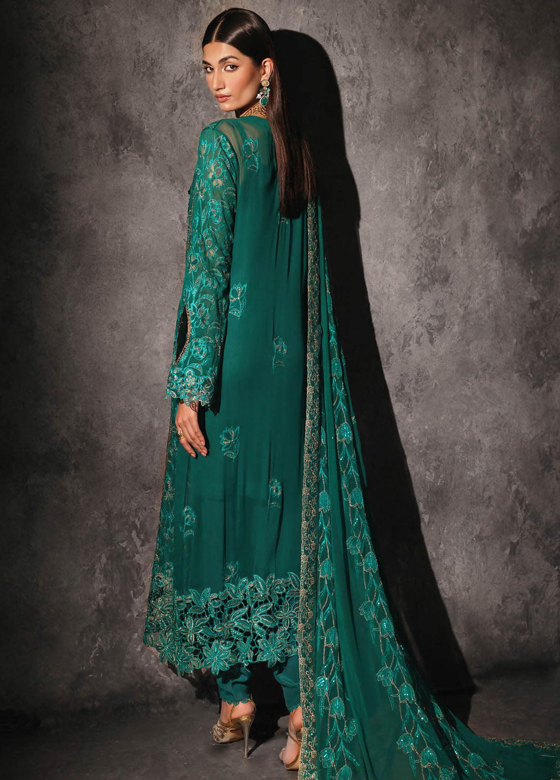 RajBari Sage Formals Edition Unstitched 4-Piece Suit - RSF-01-OPULENCE