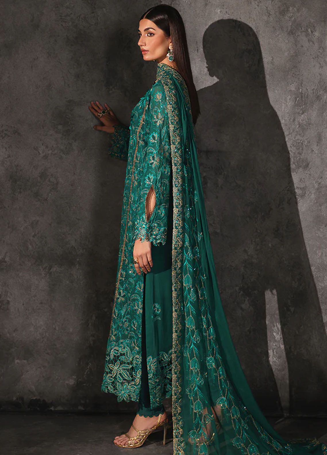 RajBari Sage Formals Edition Unstitched 4-Piece Suit - RSF-01-OPULENCE