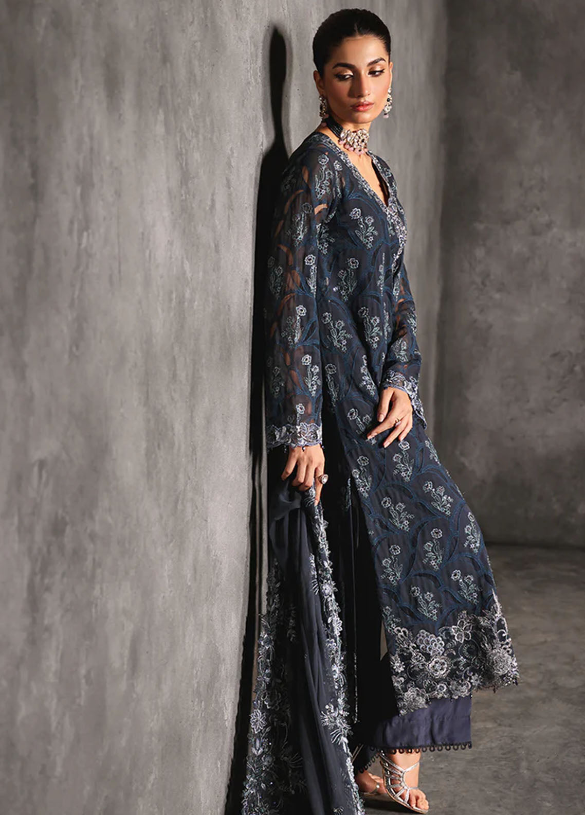 RajBari Sage Formals Edition Unstitched 4-Piece Suit - RSF-02-SERAN