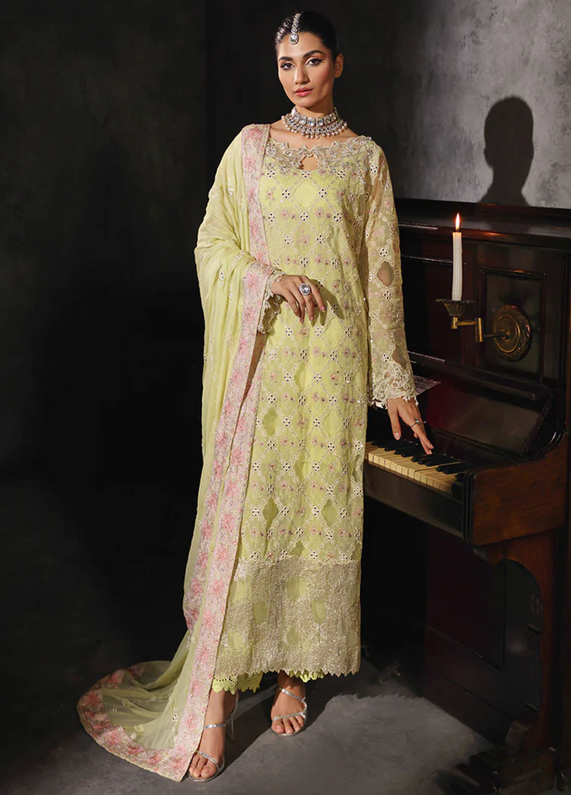 RajBari Sage Formals Edition Unstitched 4-Piece Suit - RSF-05-IVY