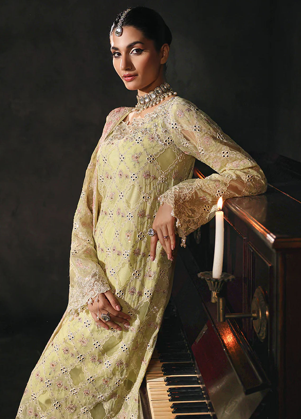RajBari Sage Formals Edition Unstitched 4-Piece Suit - RSF-05-IVY