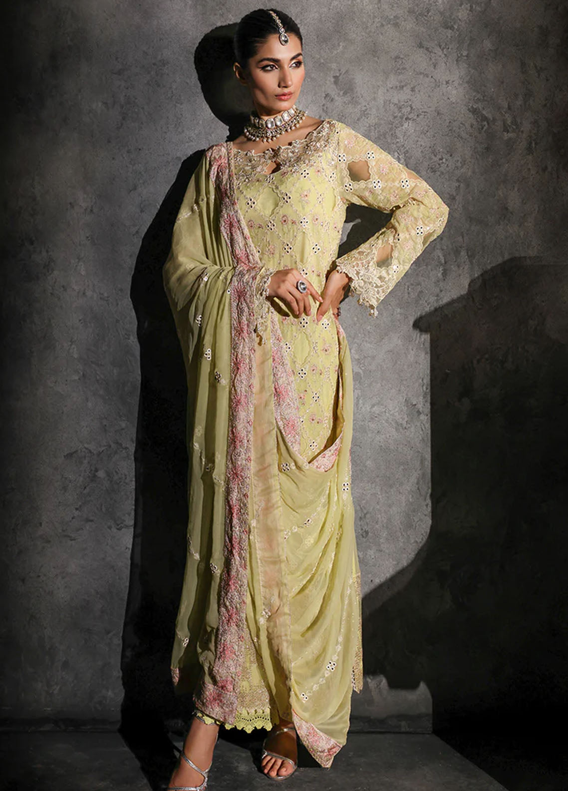 RajBari Sage Formals Edition Unstitched 4-Piece Suit - RSF-05-IVY
